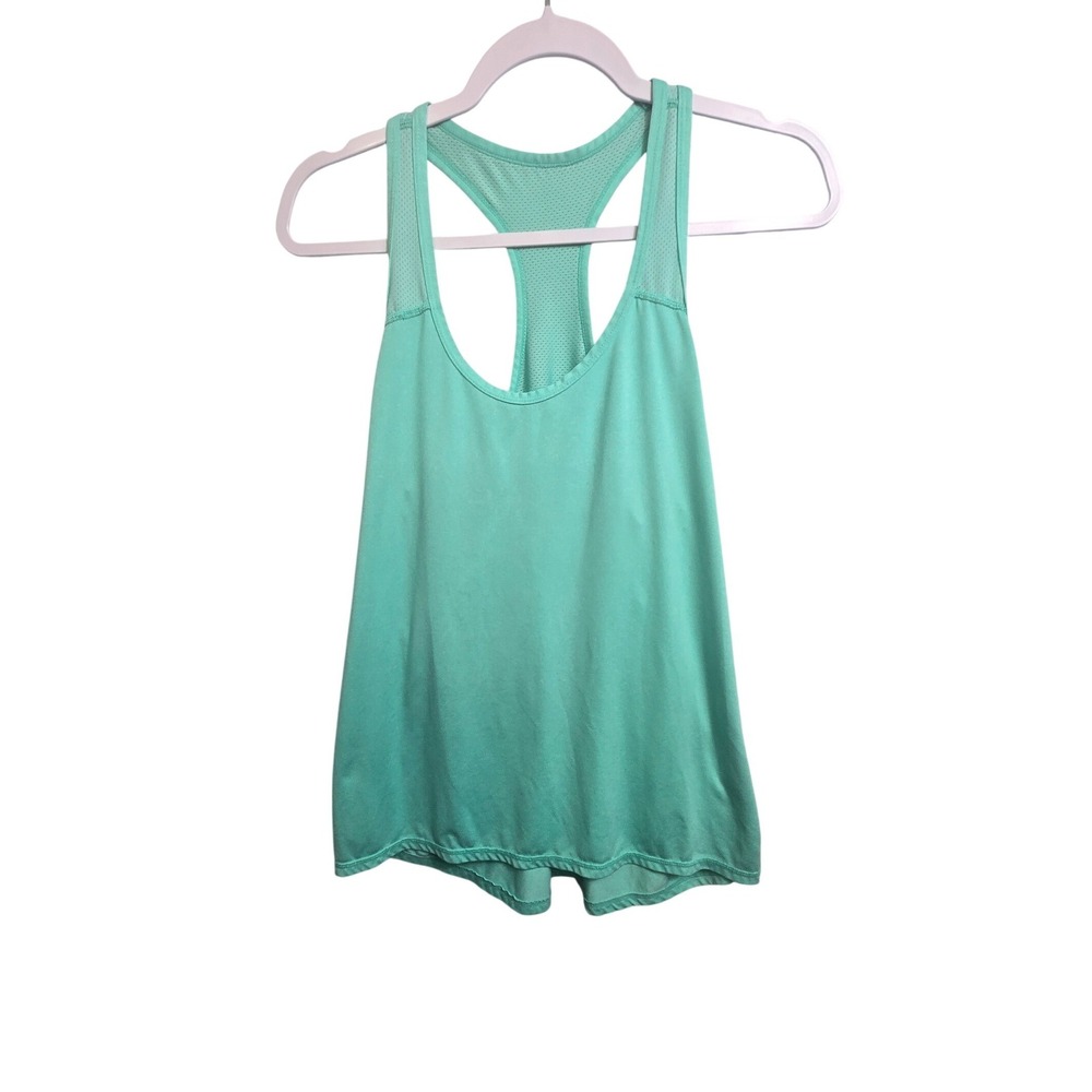 Xersion Tank Top Womens Large Teal Racerback Mesh Back Activewear Workout Tank